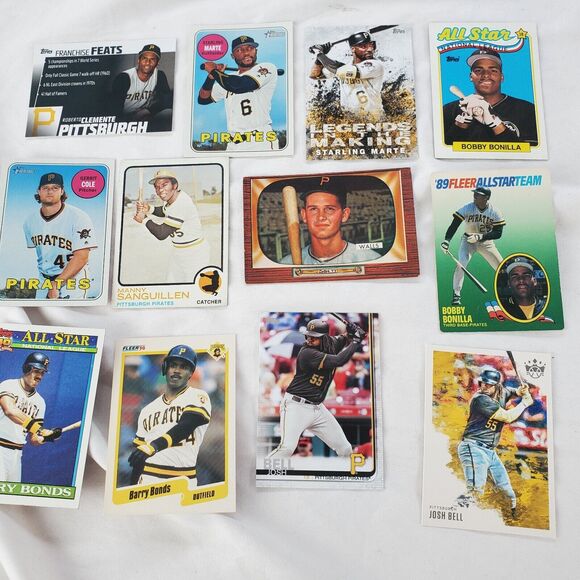 Pittsburgh Pirates 12 Card Lot Walls Sanguillen Bonilla Marte Bell Bonds Cole - Picture 1 of 13